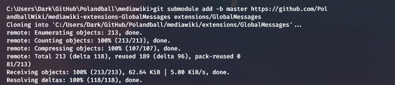 Añadiendo submódulo
